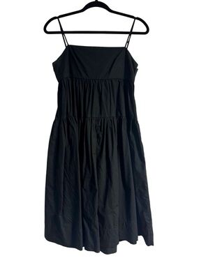 J.Crew Black Tie-back Tiered Dress - Size 4P